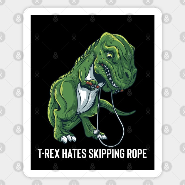 T-Rex Hates Skipping Rope Dinosaur Magnet by BDAZ